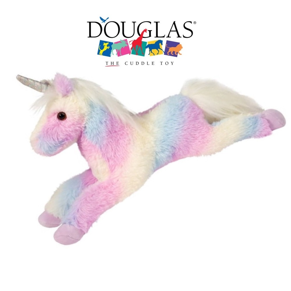 Douglas Cuddle Toy Pastel Rainbow Unicorn Anita  Plush 16 Inch Stuffed Animal